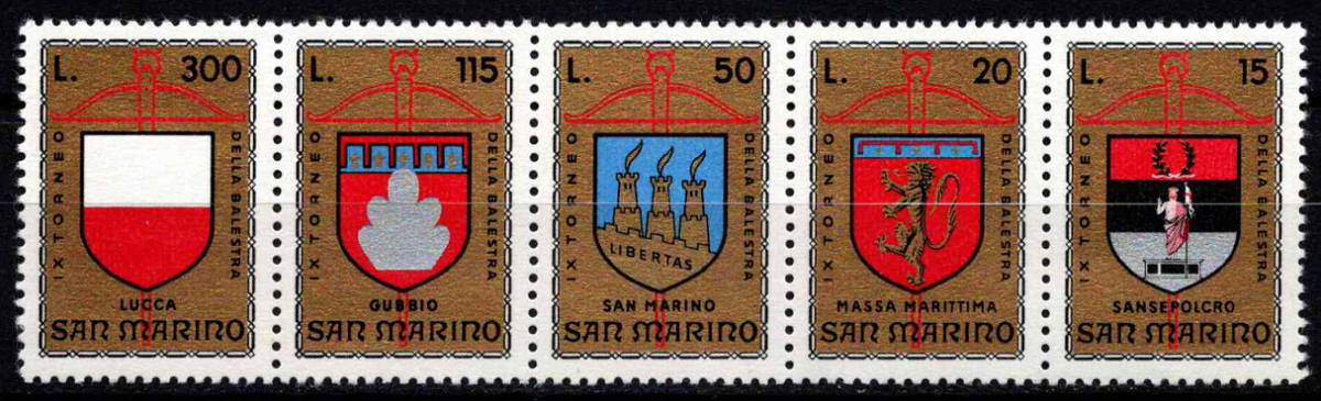 San Marinas, pilna serija, MiNr 1070-1074 MNH**