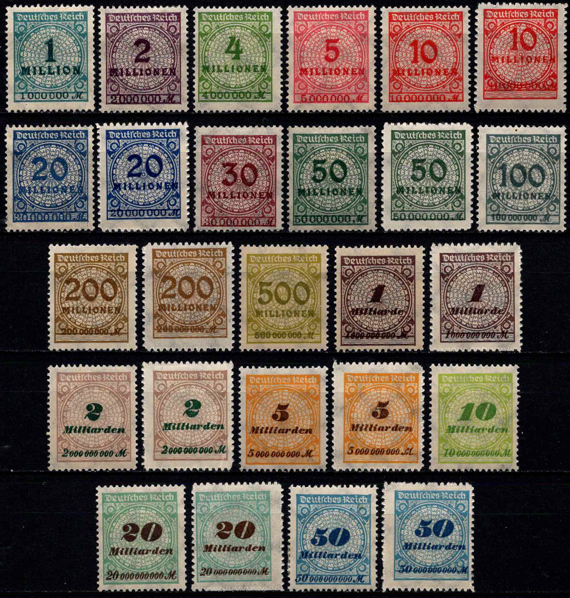 Vokietijos Reichas, pilna serija, MiNr 313-330 (A/B) MLH*/MH*