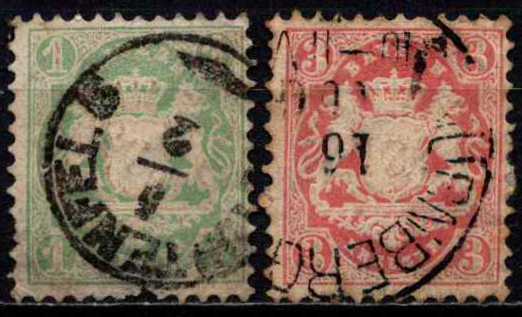 Senoji Vokietija, Bavarija MiNr 22-23 Used (O)