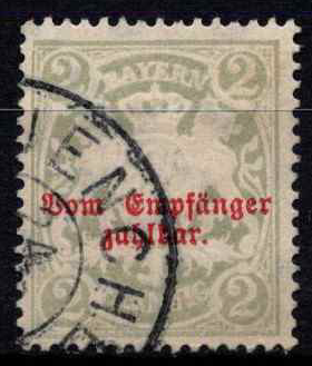 Senoji Vokietija, Bavarija, MiNr 13y (Portomarkė) Used (O)