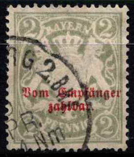 Senoji Vokietija, Bavarija, MiNr 13y (Portomarkė) Used (O) Senoji Vokietija, Bavarija, MiNr 13y (Portomarkė) Used (O)