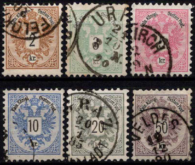 Austrija, pilna serija, MiNr 44-49 Used (O)