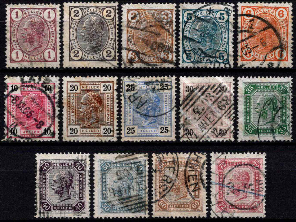 Austrija, pilna serija, MiNr 105-117 Used (O)