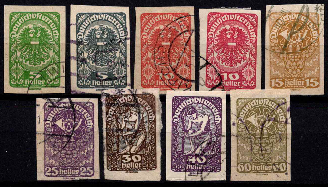 Austrija, pilna serija, MiNr 275-283 Used (O)