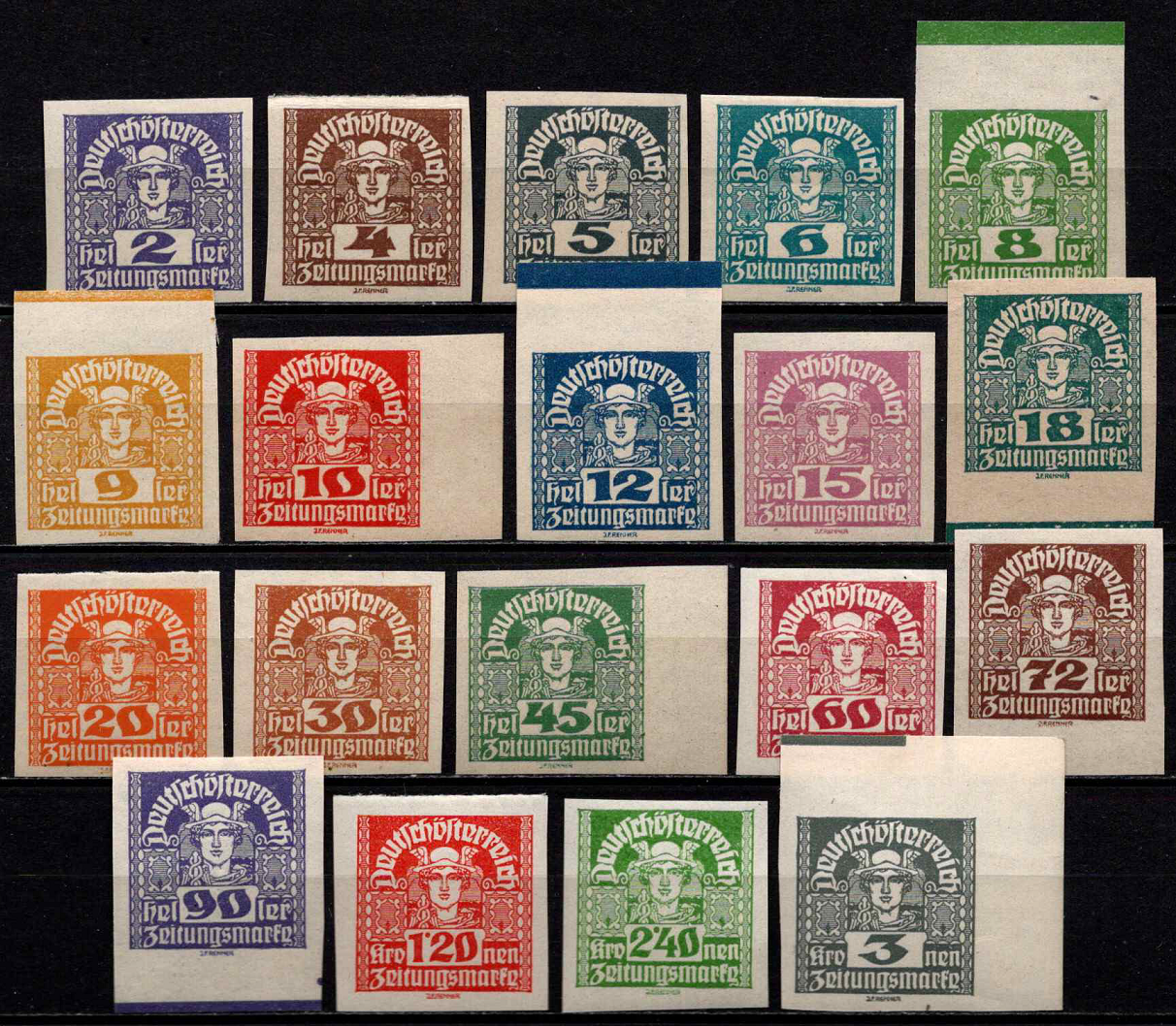 Austrija, pilna serija, MiNr 293-311 (x) MNH**