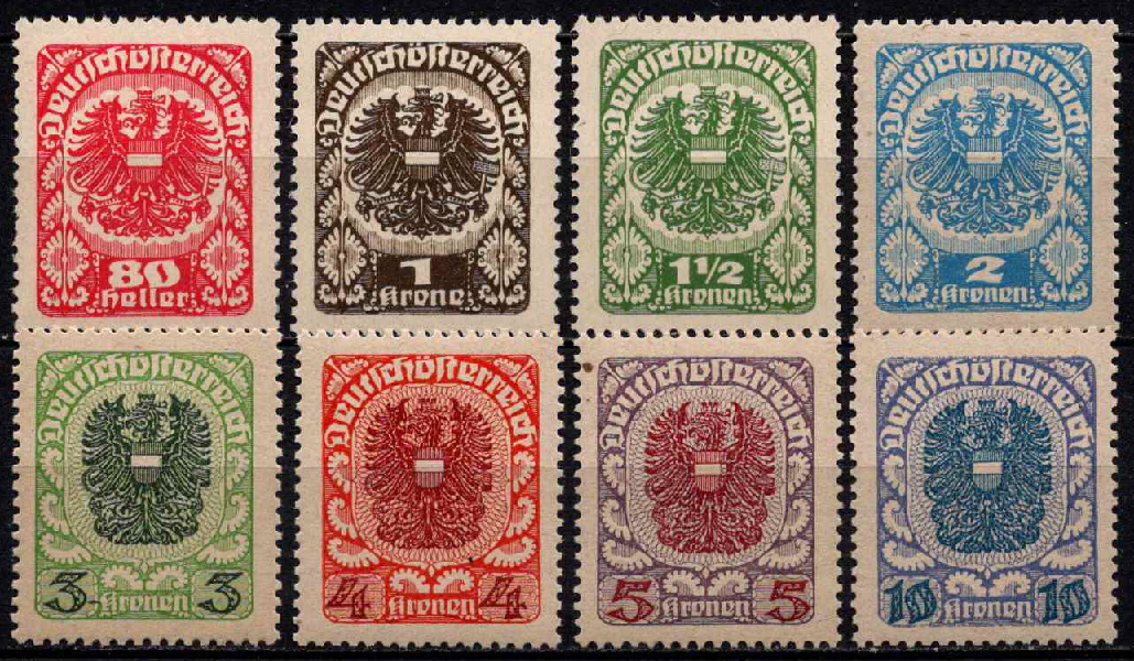 Austrija, pilna serija, MiNr 312-318, 320 (y) MNH**