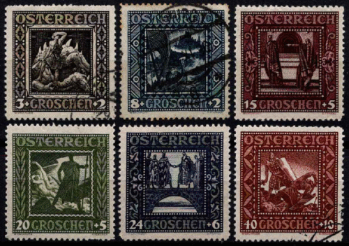 Austrija, pilna serija, MiNr 488-493 (I) MNH**/MH*/Used (O)