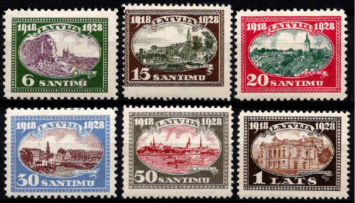 Latvija, pilna serija, MiNr 132-137 MLH*/MH*