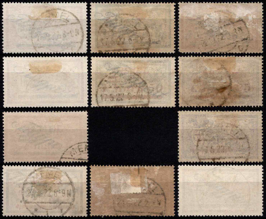 Klaipėda (Memel), oro paštas, pilna serija, MiNr 72-83 (be Nr. 79) Used (O)