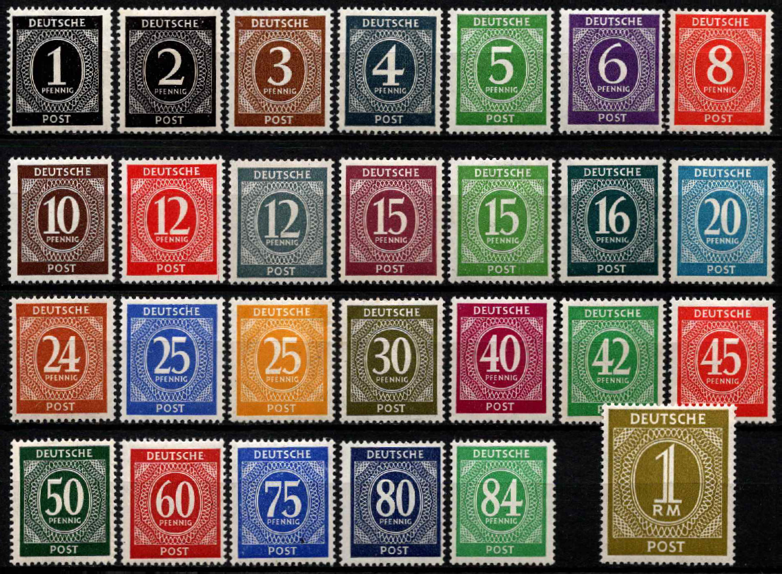 Pokario Vokietija, Sąjungininkų zona, pilna serija, MiNr 911-937 MNH**