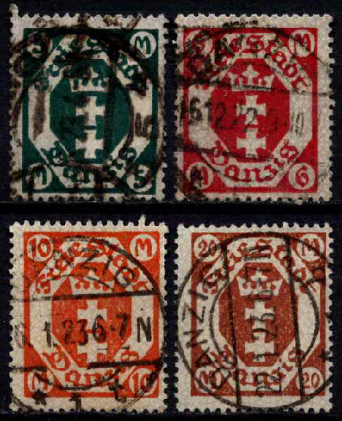 Laisvasis miestas Danzigas, pilna serija, MiNr 108-111 Used (O)