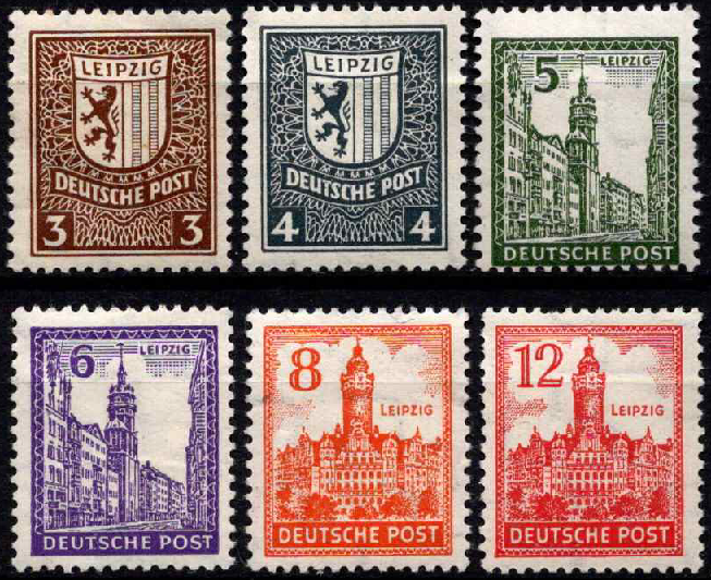 Pokario Vokietija, Sovietų zona, pilna serija, MiNr 150-155 (Y) MLH*/MH*