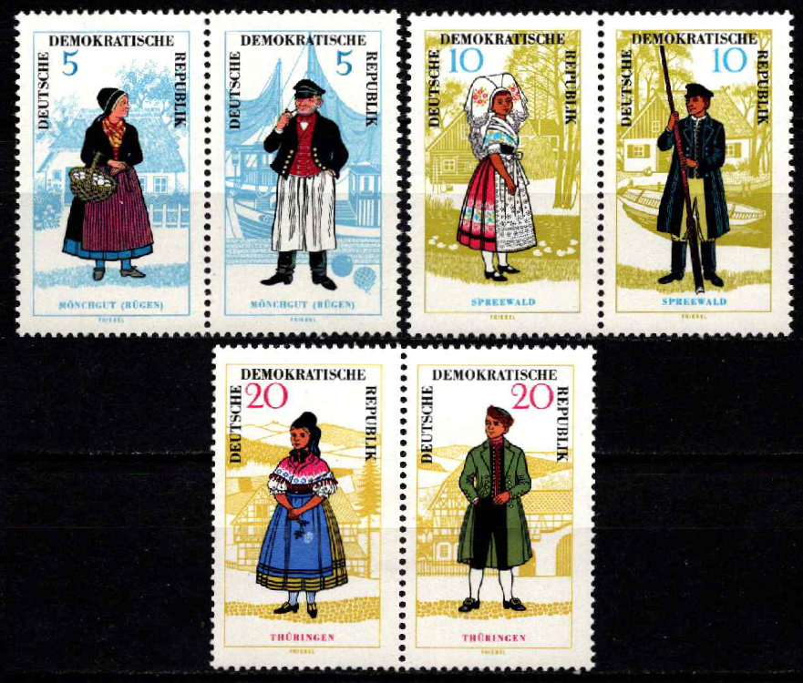 Vokietijos Demokratinė Respublika (VDR), pilna serija, MiNr 1074-1079 MNH**