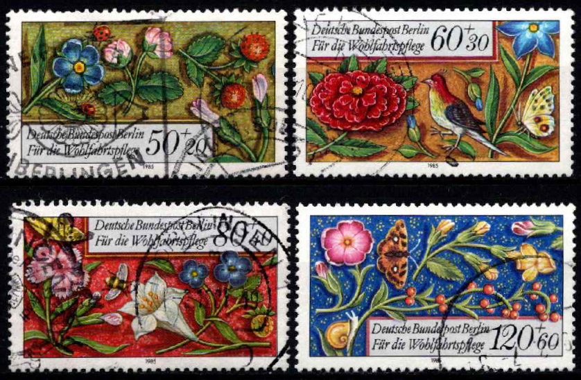 Vokietija, Vakarų Berlynas, pilna serija, MiNr 744-747 Used (O)