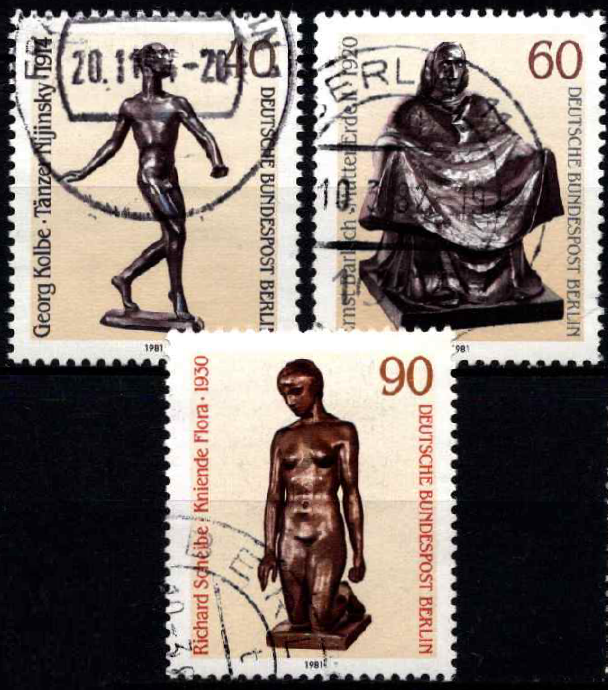 Vokietija, Vakarų Berlynas, pilna serija, MiNr 655-657 Used (O)