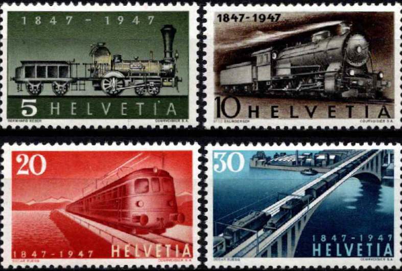 Šveicarija, pilna serija, MiNr 484-487 MLH*