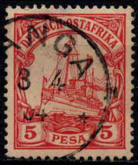 Vokietijos Reichas, Užsienio ir kolonijų paštas, Vokietijos Rytų Afrika, MiNr 13 Used (O)