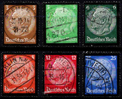 Vokietijos Reichas, pilna serija, MiNr 548-553 Used (O)