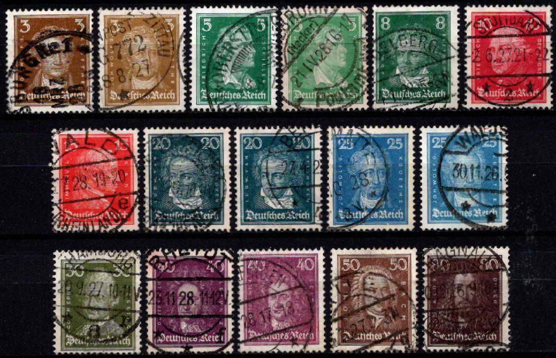 Vokietijos Reichas, pilna serija, MiNr 385-397 Used (O)