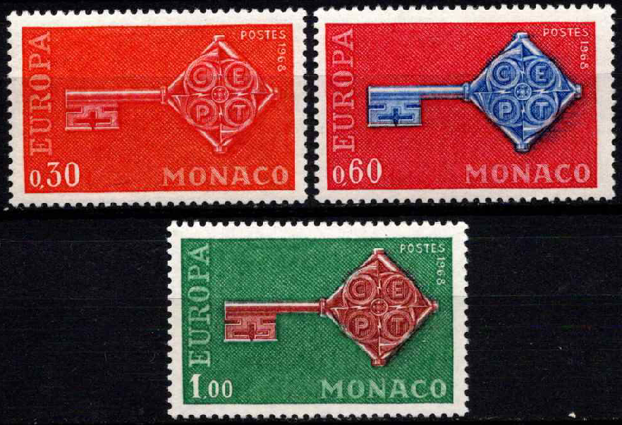 Monakas, pilna serija, MiNr 879-881 MNH**