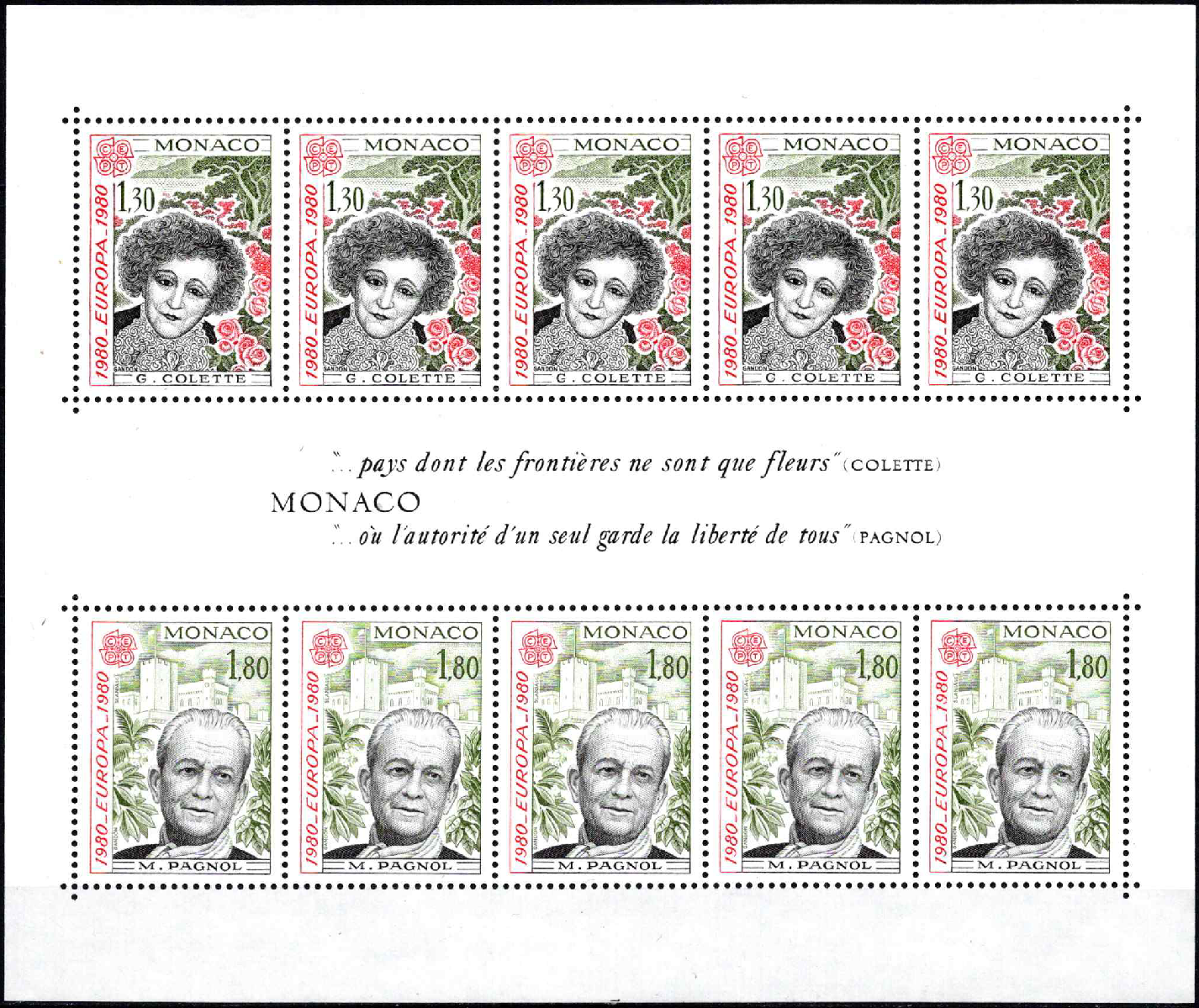 Monakas, Blokas Nr.16, MiNr 1421-1422 MNH**