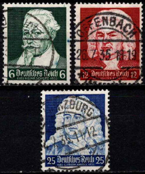 Vokietijos Reichas, pilna serija MiNr 573-575 Used (O)