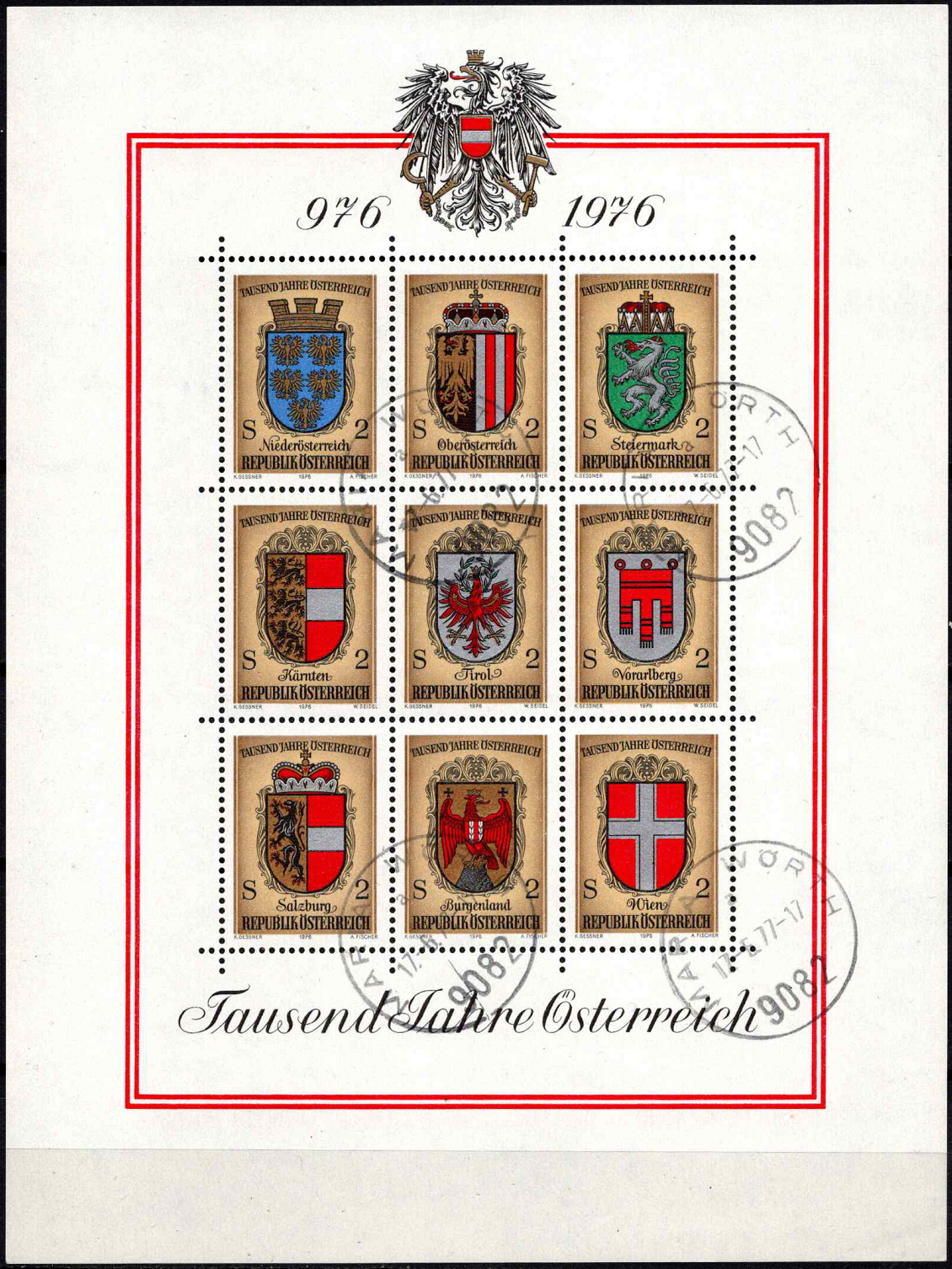 Austrija, blokas Nr. 4, MiNr 1522-1530 Used (O)