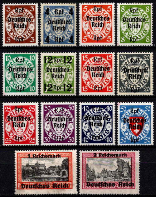 Vokietijos Reichas, pilna serija, MiNr 716-729 MH*/MLH*