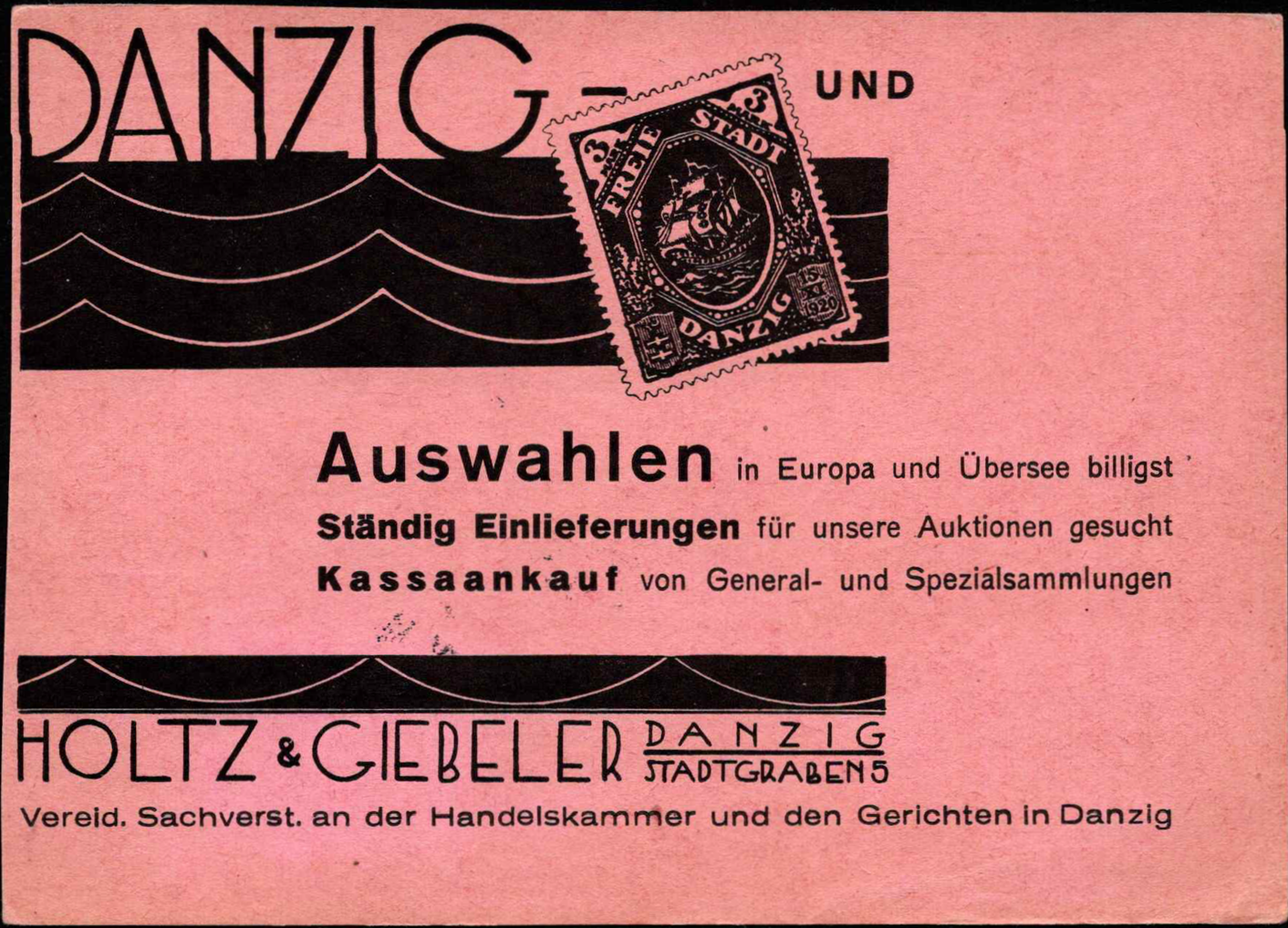 Vokietijos Reichas, Laisvasis miestas Danzigas, reklaminė-informacinė kortelė