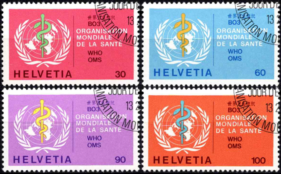 Šveicarija - Pasaulio Sveikatos Organizacija, pilna serija, MiNr 36-39 Used (O)