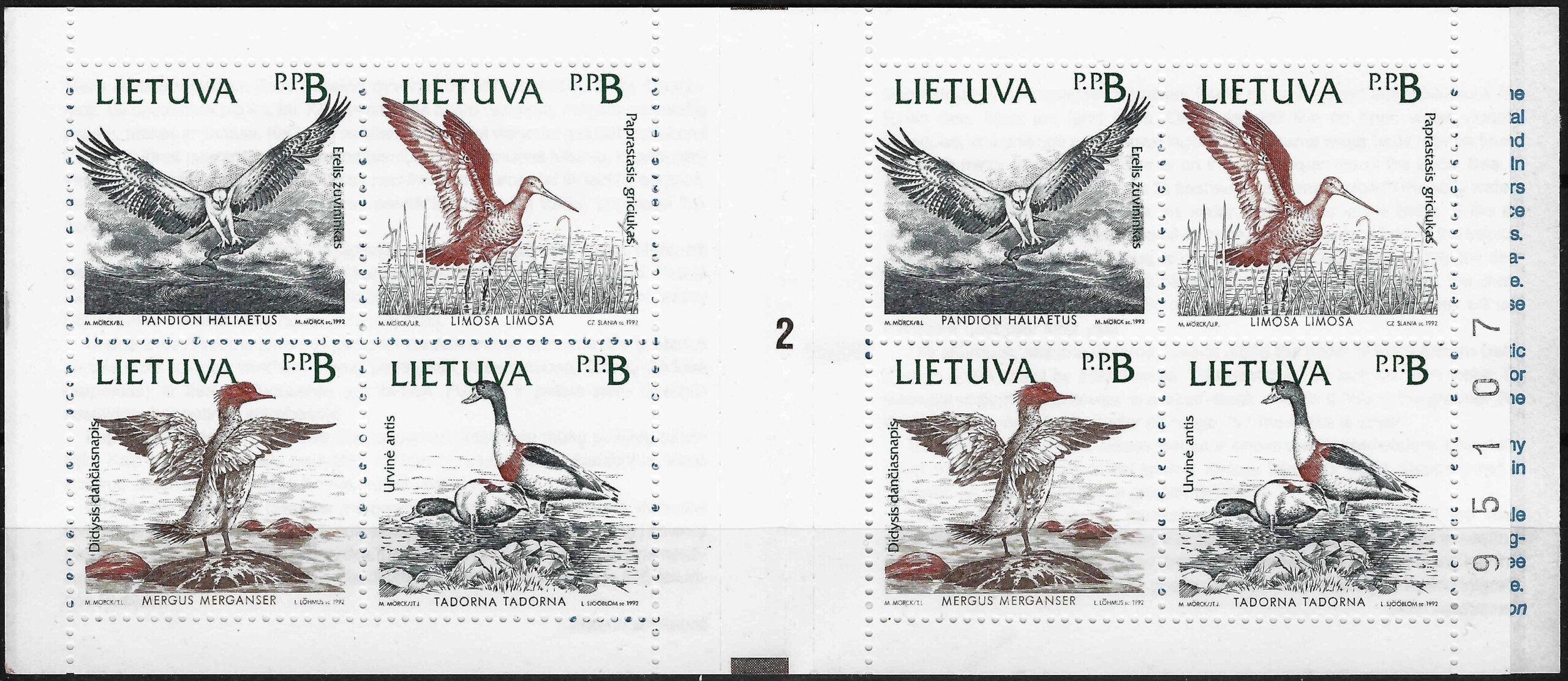 Lietuva, bukletas S2 su dviem serijom MiNr 501-504 MNH** AG