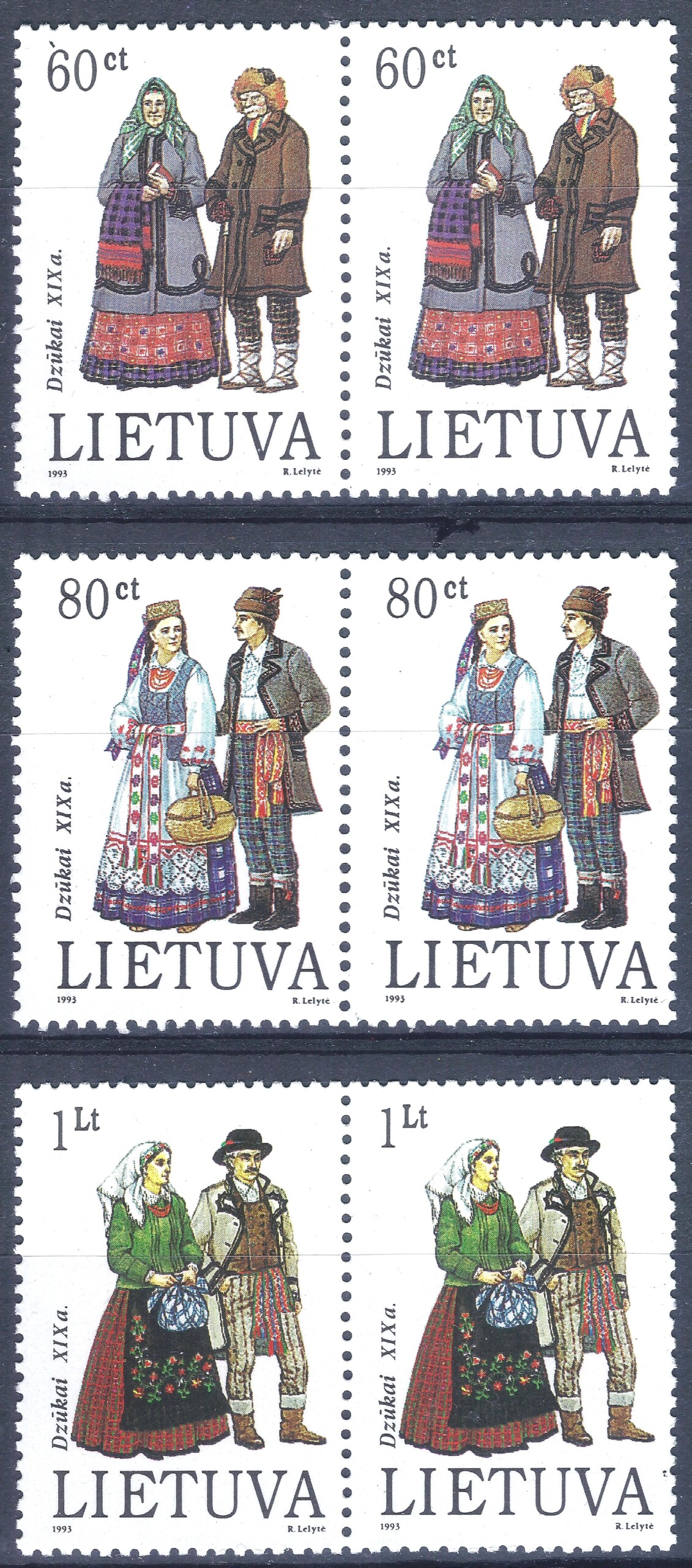 Lietuva, pilna serija poromis MiNr 537-539 MNH** B