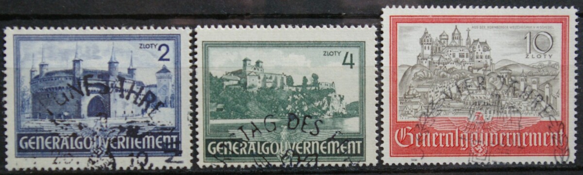 Vokietijos Reichas, Lenkijos okupacija, pilna serija, MiNr 63-65 Used(O)