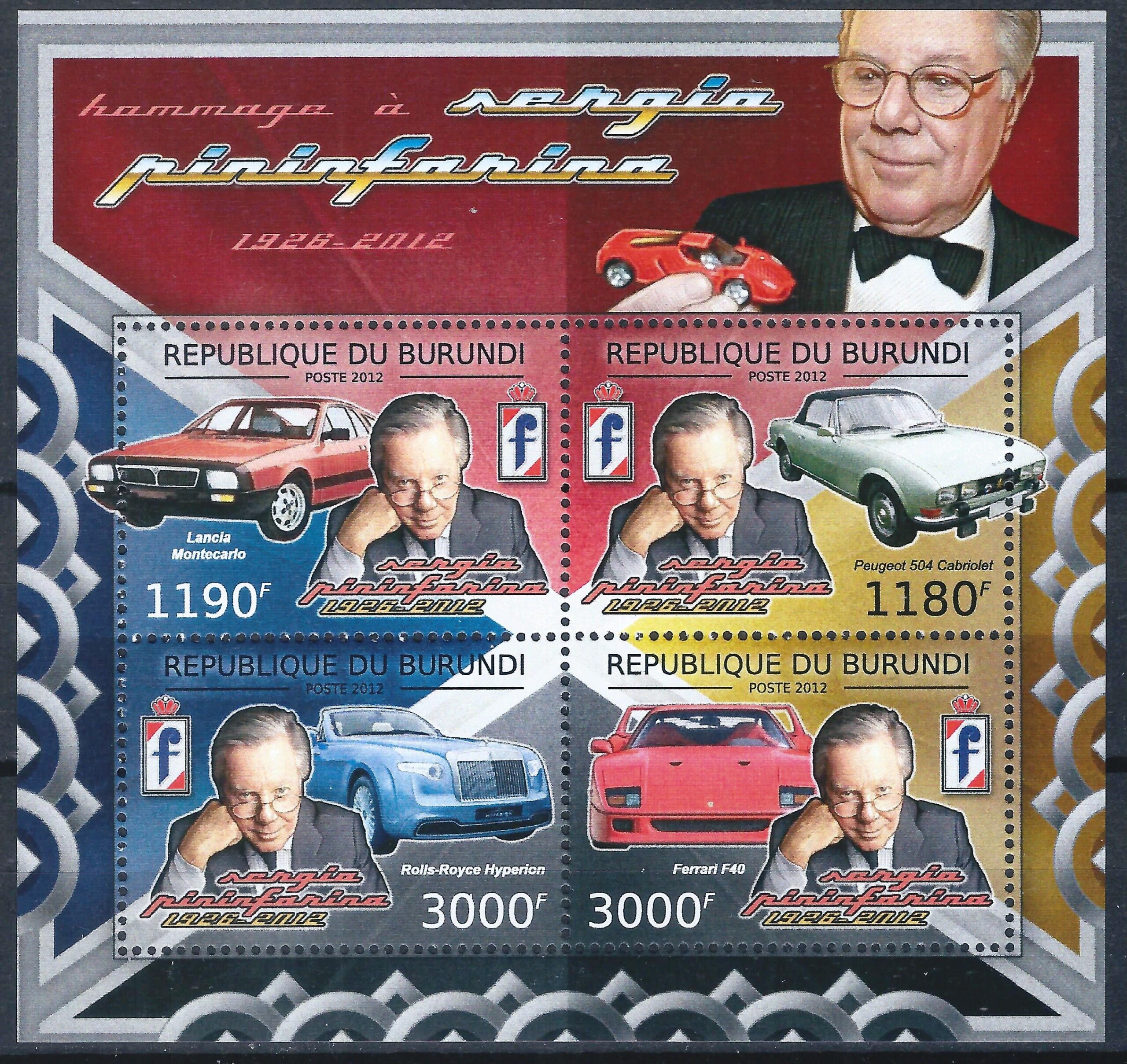 Burundis, pilna serija mažajame lapelyje MiNr 2675-2678 MNH** V