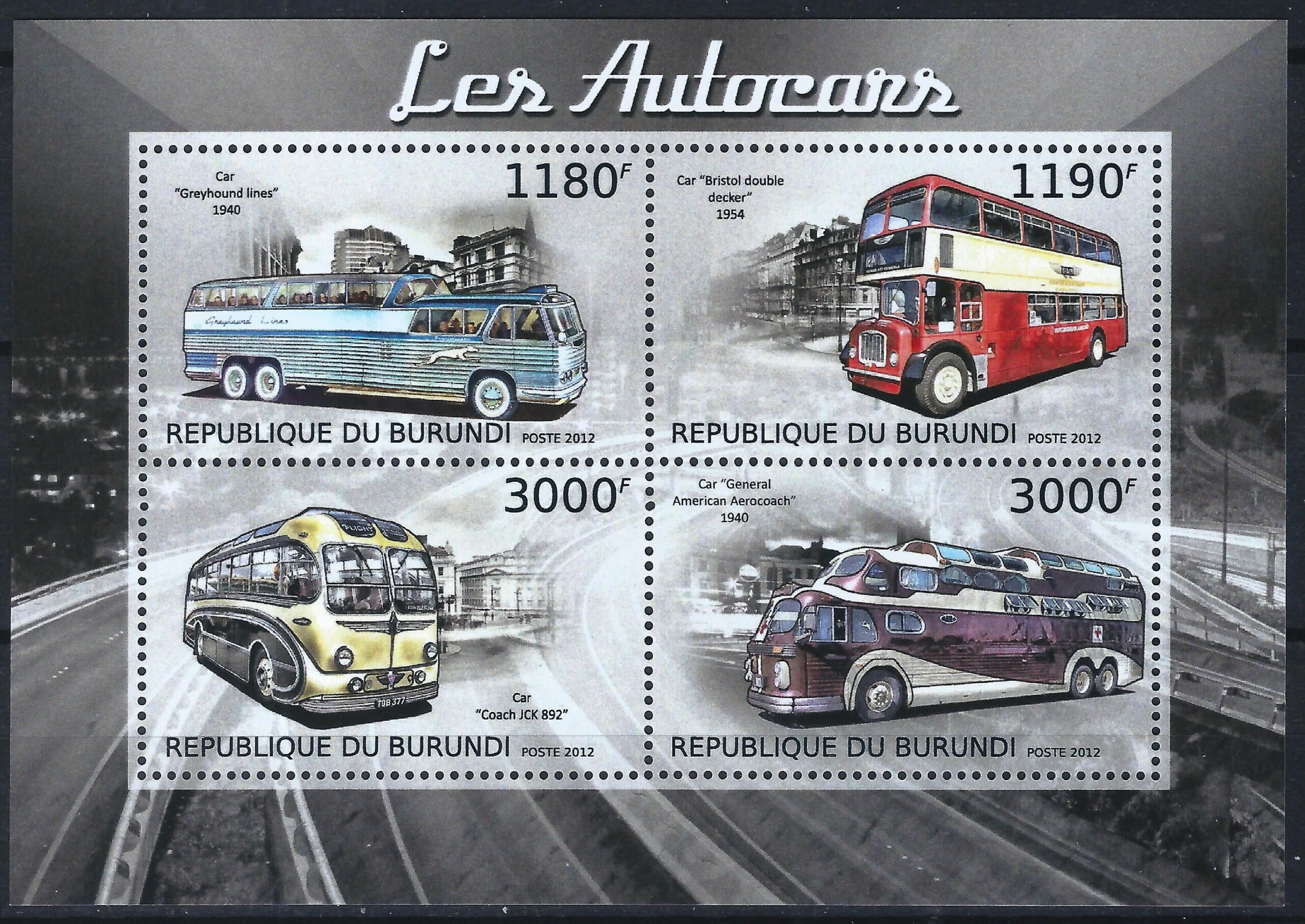 Burundis, pilna serija mažajame lapelyje MiNr 2903-2906 MNH** V