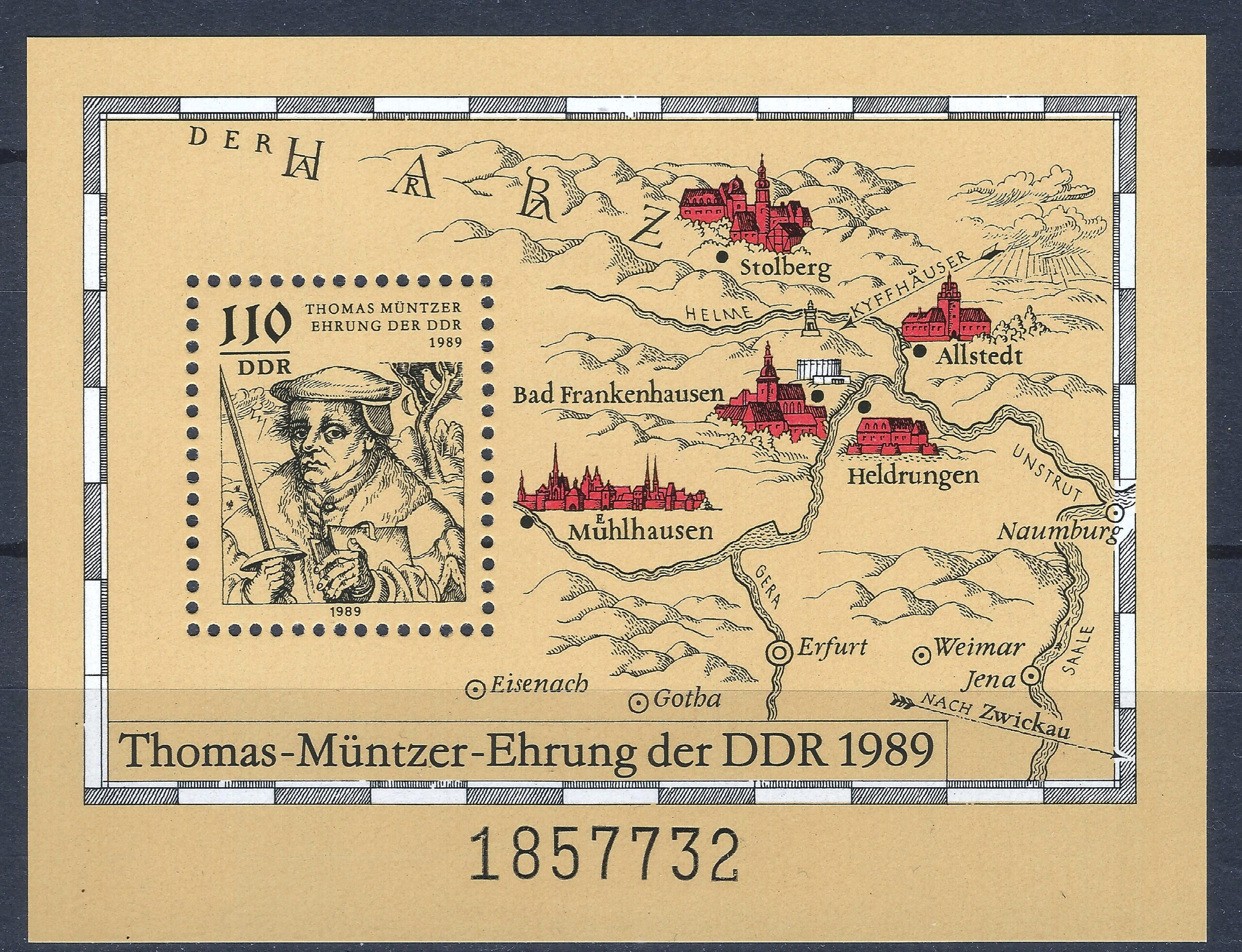 Vokietijos Demokratinė Respublika (VDR), blokas Nr. 97 MiNr 3237 MNH** T