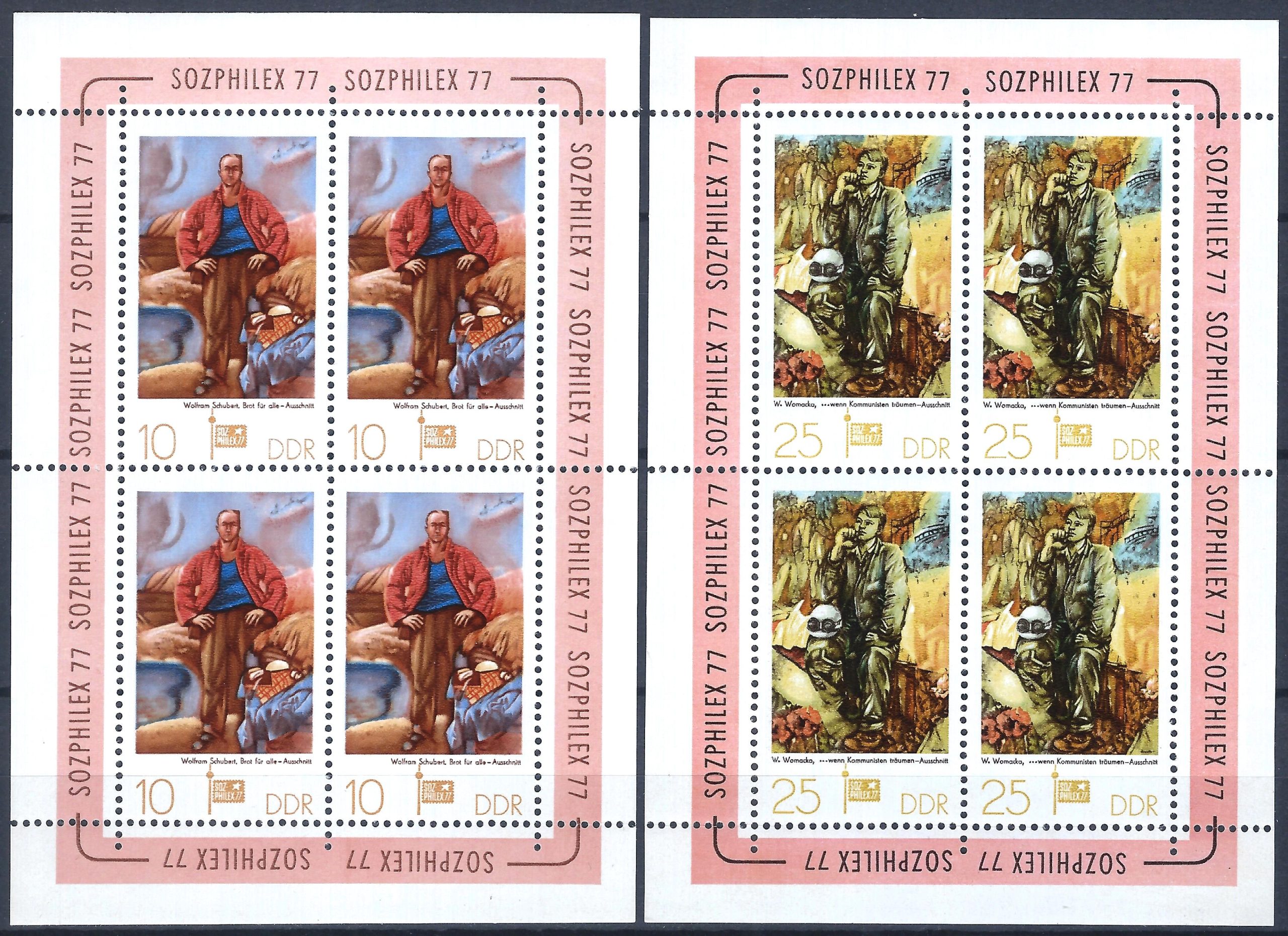 Vokietijos Demokratinė Respublika (VDR), pilna serija mažaisiais lapeliais MiNr 2247-2248 MNH** T