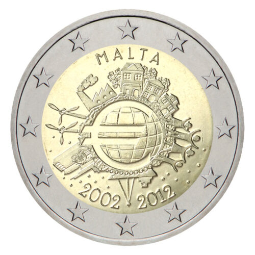 Malta, proginiai 2 eurai EMU, 2012m UNC