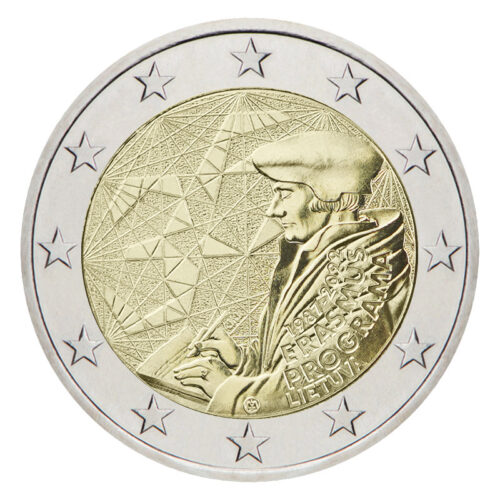 Lietuva, proginiai 2 eurai Erasmus, 2022m UNC