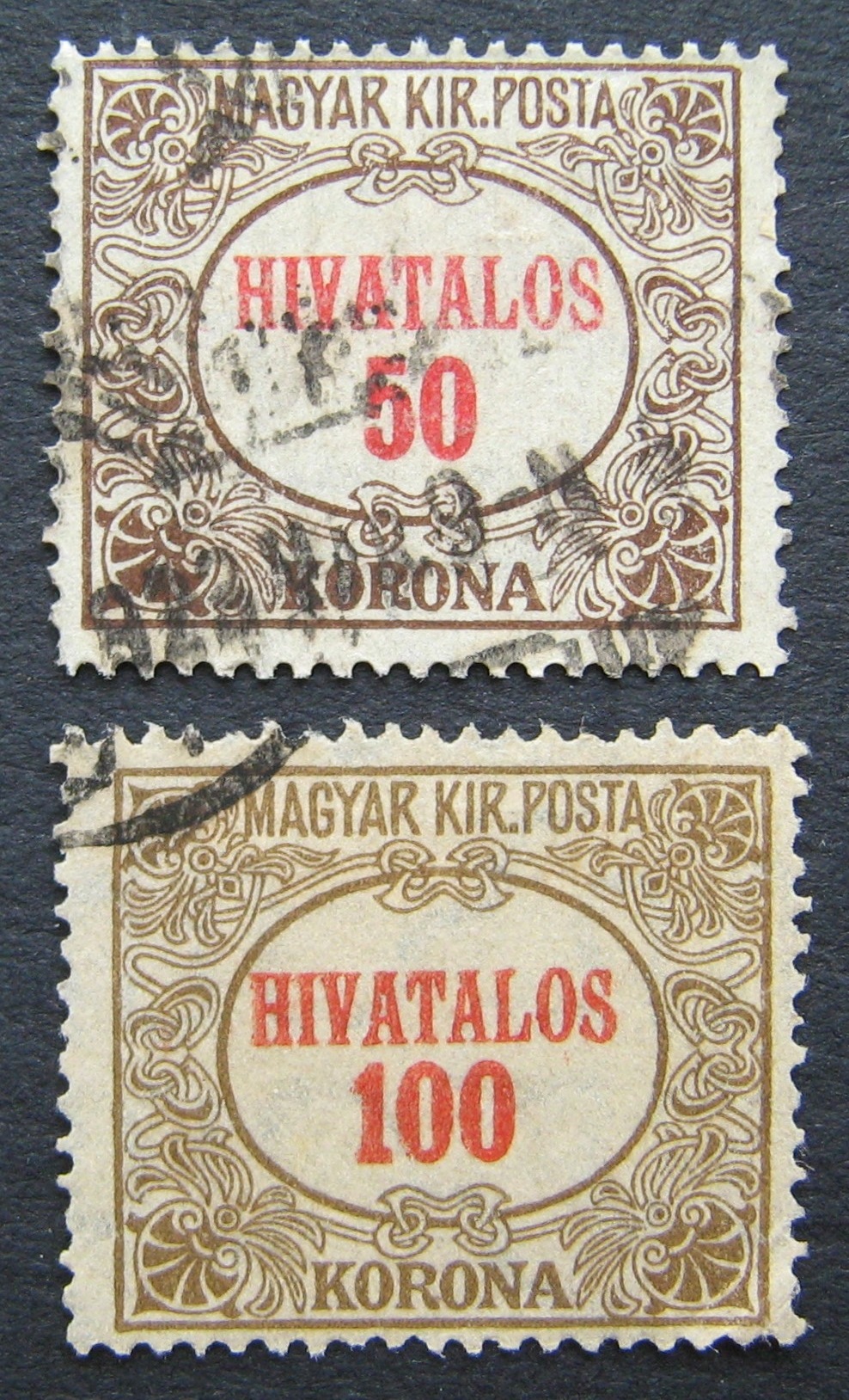 Vengrija, tarnybiniai ženklai, pilna serija, MiNr 11-12 Used (O)