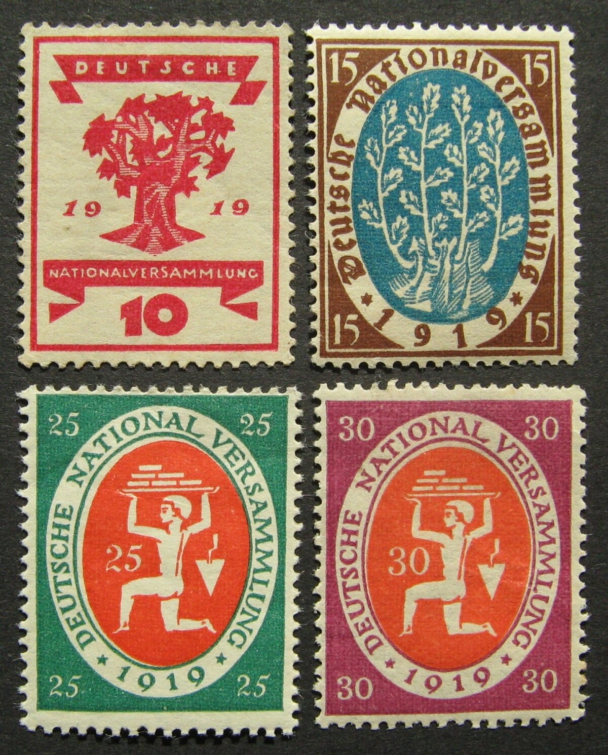 Vokietijos Reichas, pilna serija, MiNr 107-110 MLH*