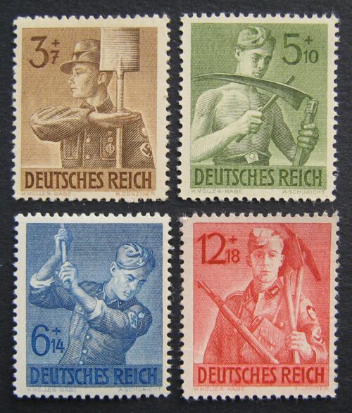 Vokietijos Reichas, pilna serija, MiNr 850-853 MLH*/MH*