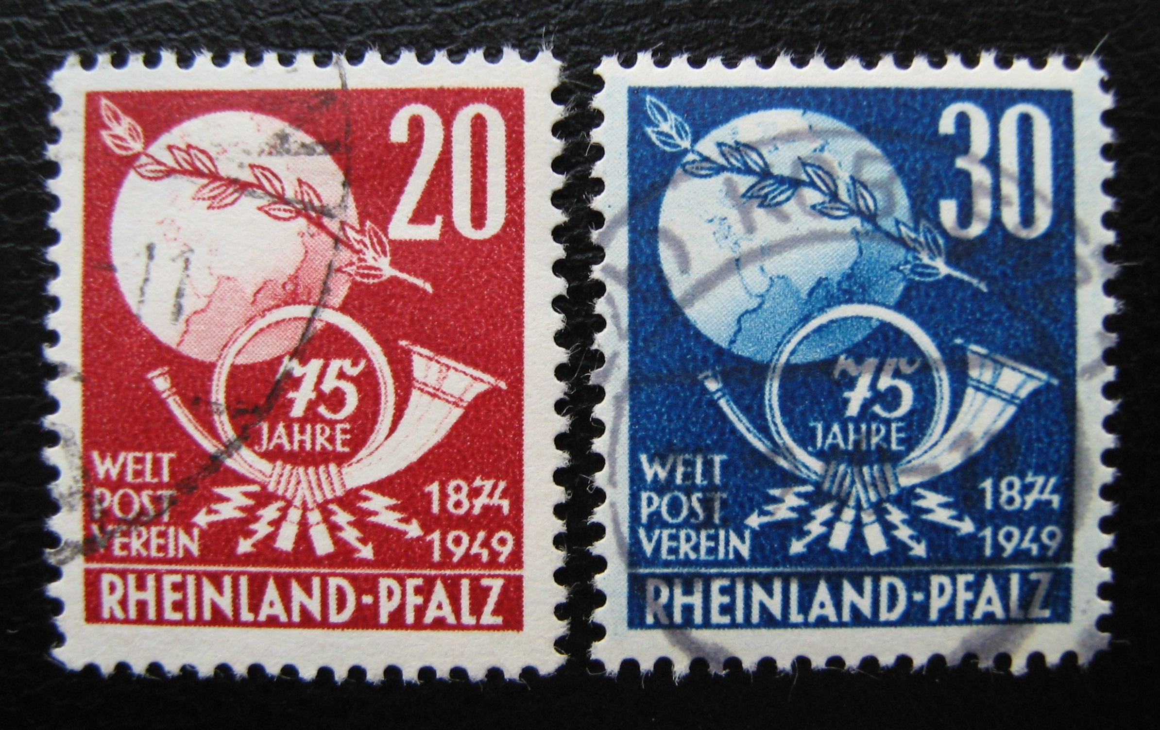 Pokario Vokietija, Prancūzų zona, Reino žemės, pilna serija, MiNr 51-52 Used (O)