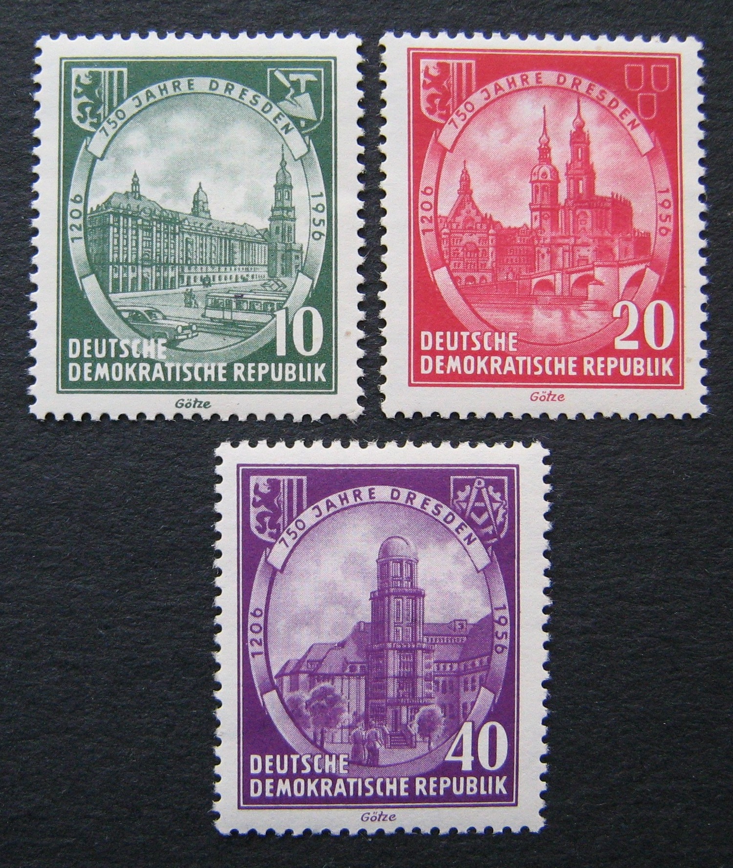 Vokietijos Demokratinė Respublika (VDR), pilna serija, MiNr 524-526 MNH**/MLH*