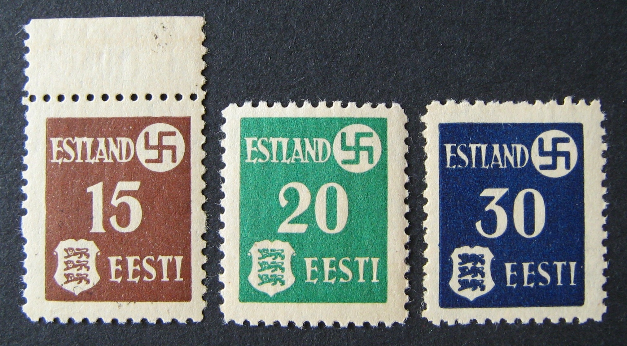 Vokietijos Reichas, Estijos okupacija, MiNr 1-3 MNH**