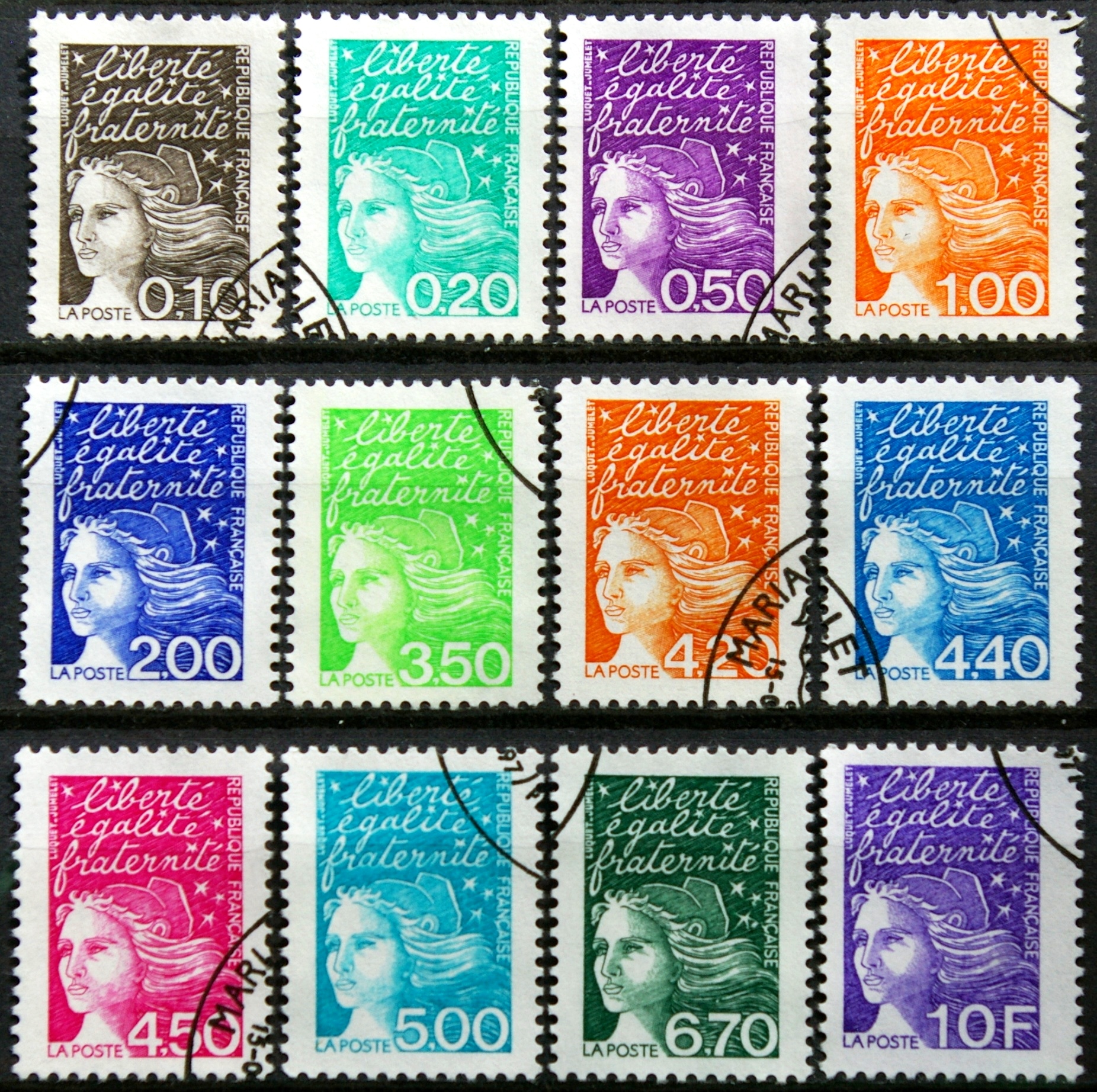 Prancūzija ScNr 2589-2594, 2596, 2598-2603 Used(O)