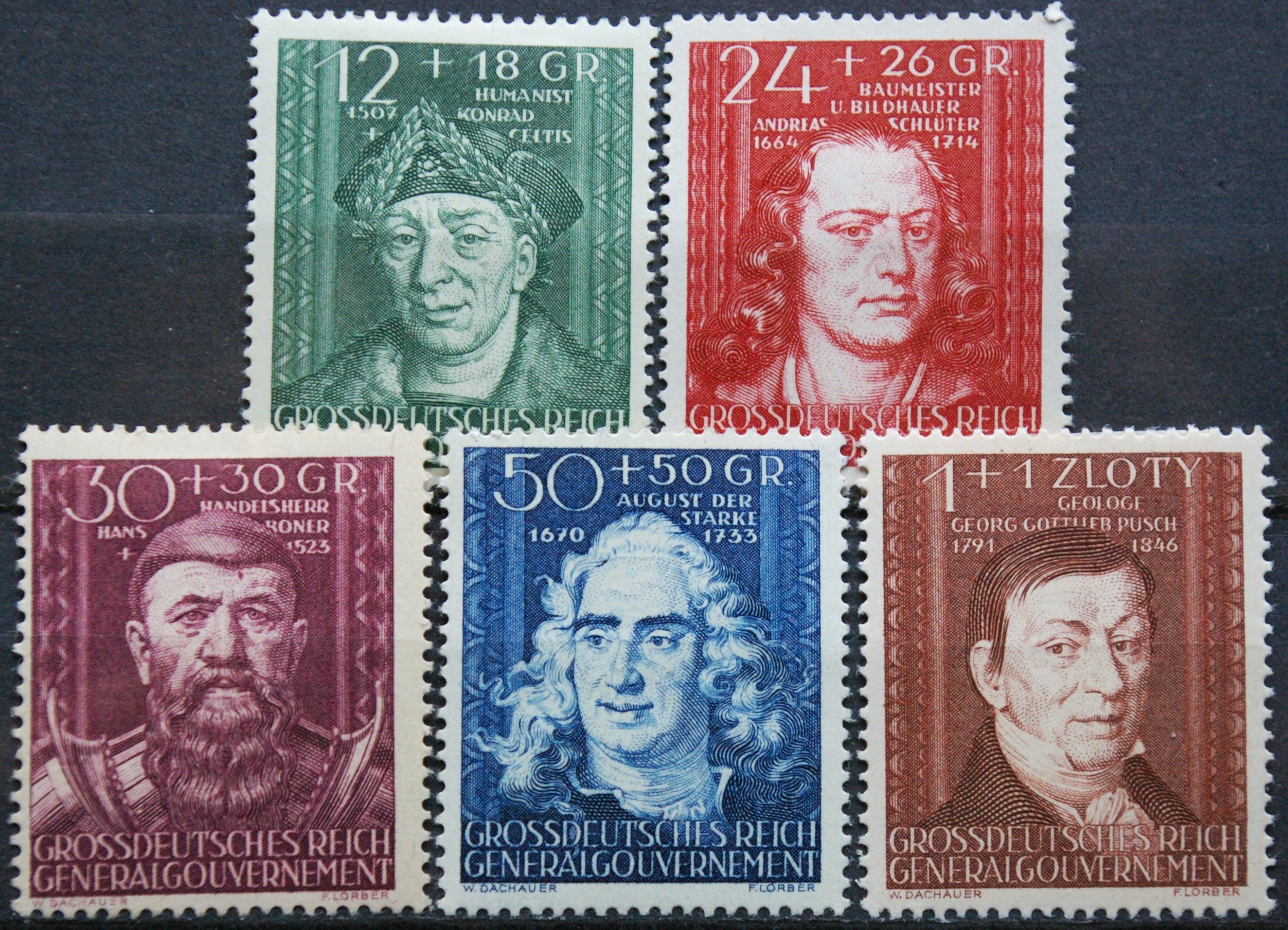 Vokietijos Reichas, Lenkijos okupacija, pilna serija, MiNr 120-124 MH*