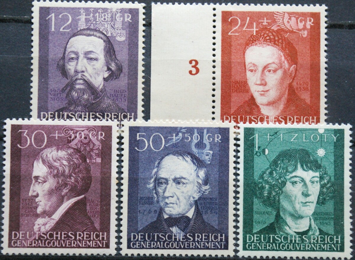 Vokietijos Reichas, Lenkijos okupacija, pilna serija, MiNr 96-100 MLH*