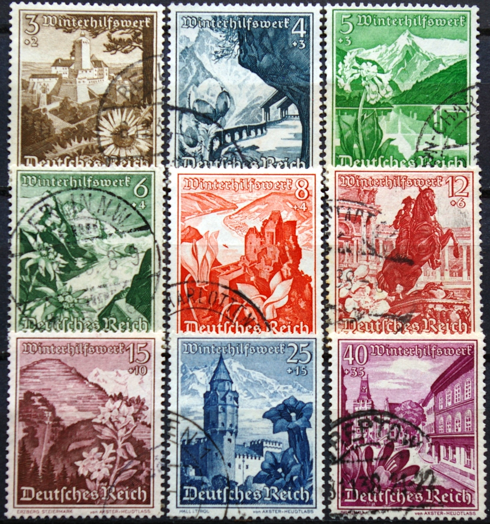Vokietijos Reichas, pilna serija MiNr 675-683 Used(O)