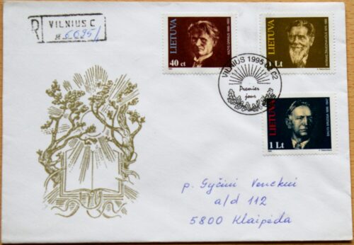 Lietuva, 1996m pirmos dienos vokas su MiNr 603-605 G